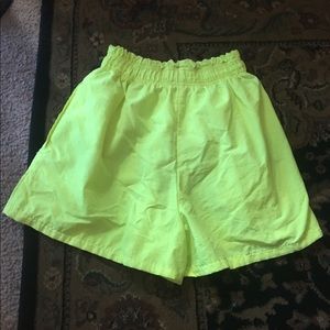 Neon yellow shorts